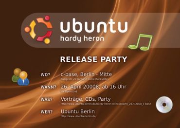 Flyer for Hardy Heron Release Party