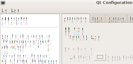 Screenshot showing the scrambled qt application